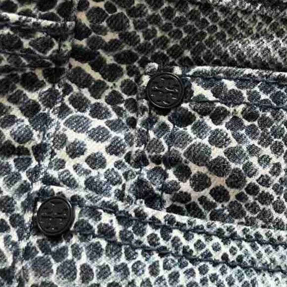 Tory Burch Blue Boa Snakeskin Print Skinny Jeans Size 30 - Picture 7 of 16